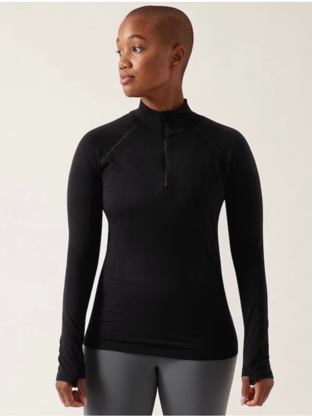 New with tags! Athleta momentum 1/2 zip pullover black M